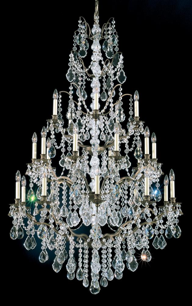 Bordeaux 25 Light 120V Chandelier in Heirloom Gold with Clear Heritage Handcut Crystal