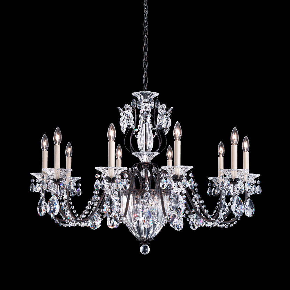 Bagatelle 13 Light 120V Chandelier in Antique Silver with Clear Heritage Handcut Crystal