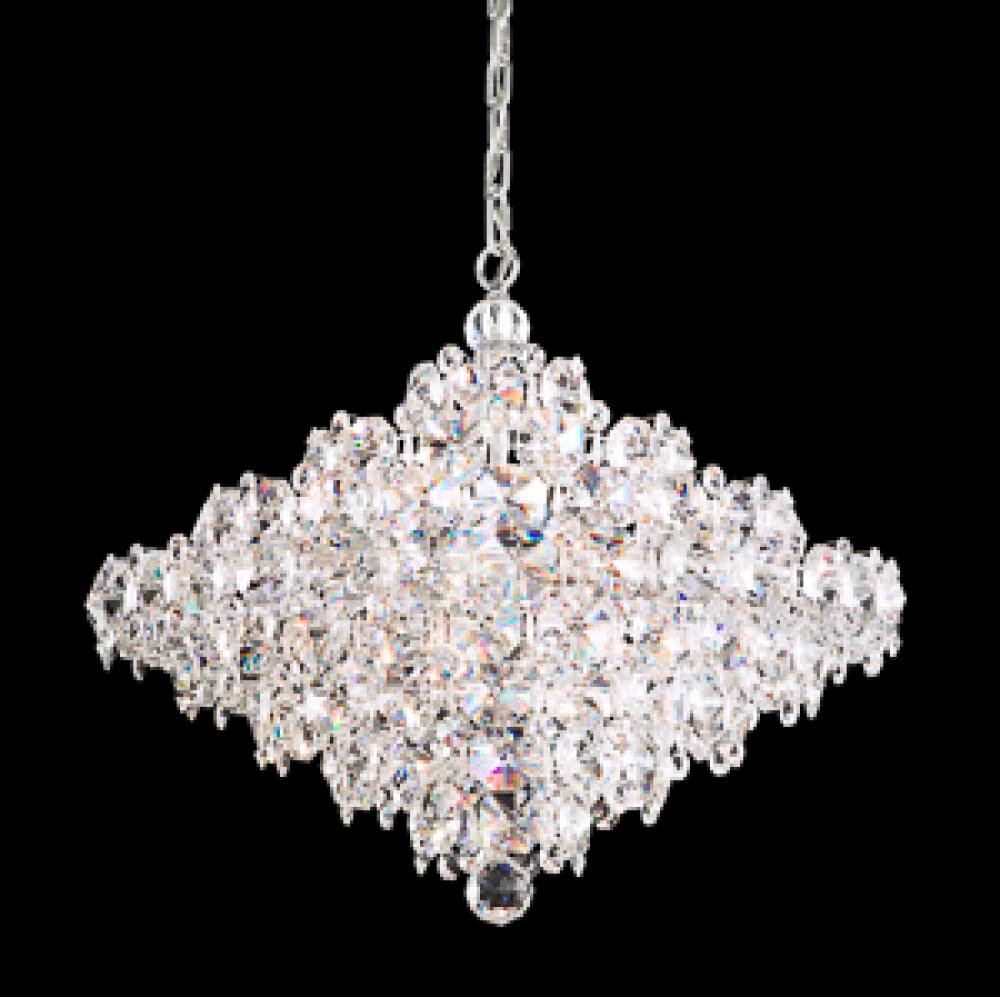 Baronet 12 Light 110V Pendant in Stainless Steel with Clear Heritage Crystals