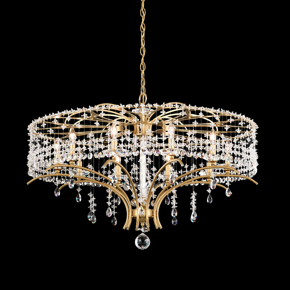Bella Rose 10 Light 120V Chandelier in Antique Silver with Clear Heritage Handcut Crystal