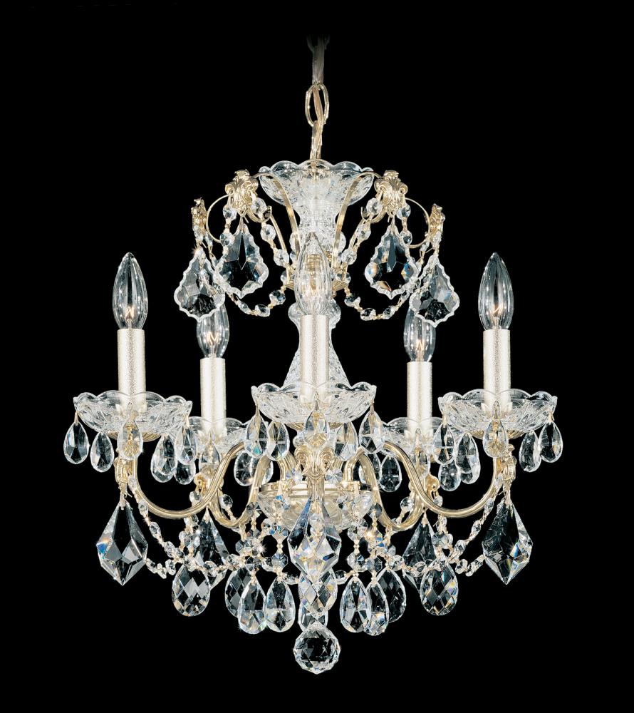 Century 5 Light 120V Chandelier in Heirloom Gold with Clear Heritage Handcut Crystal