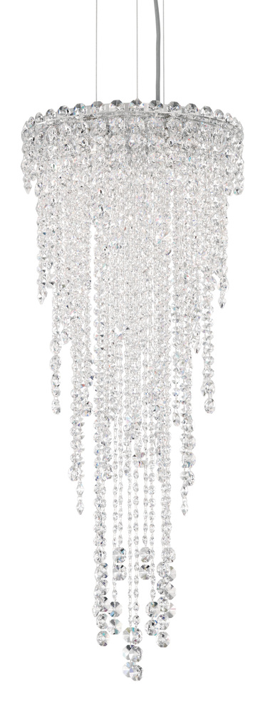 Chantant 4 Light 110V Pendant in Stainless Steel with Clear Heritage Crystal
