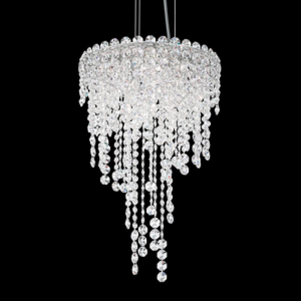 Chantant 4 Light 110V Pendant in Stainless Steel with Clear Heritage Crystal