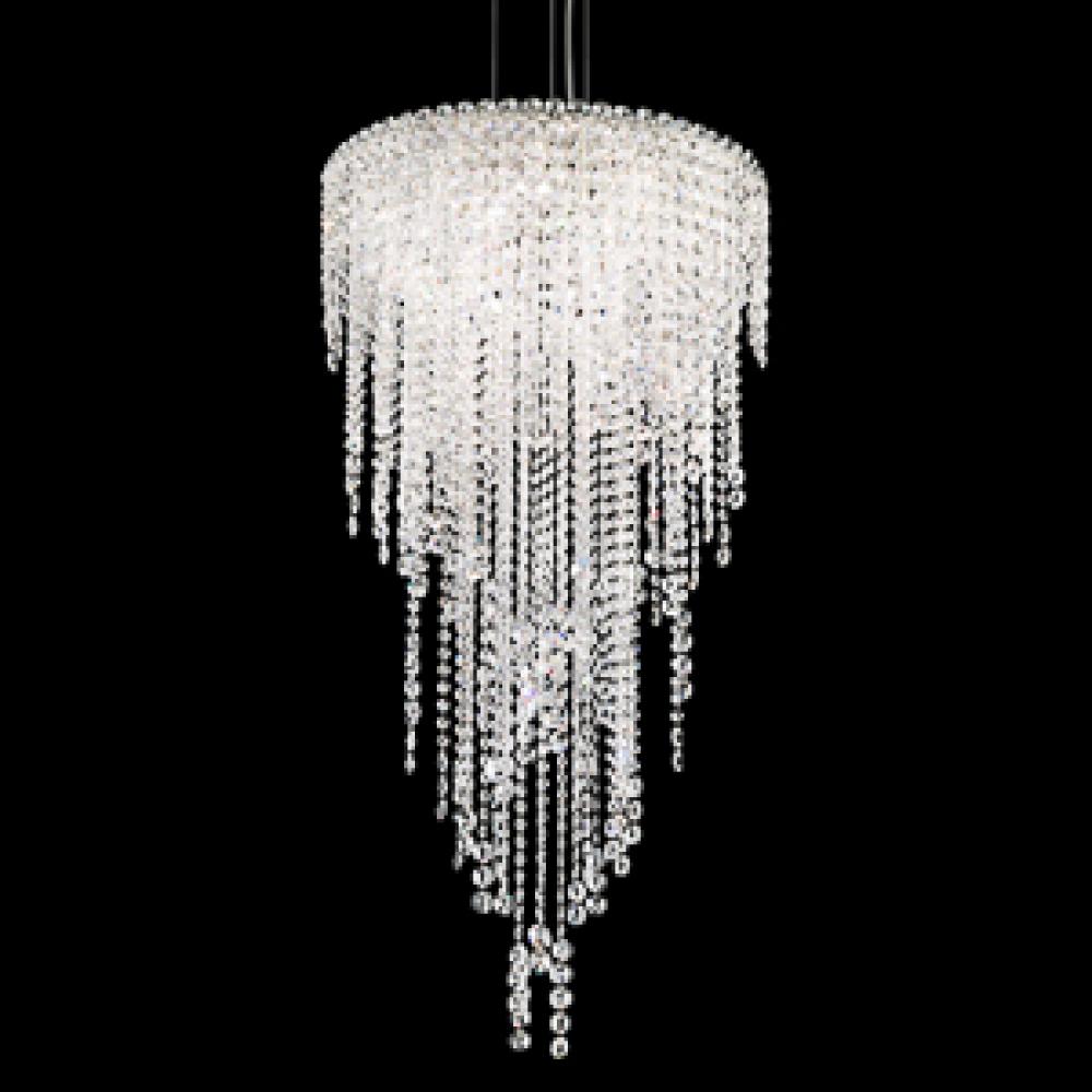 Chantant 5 Light 110V Pendant in Stainless Steel with Clear Heritage Crystal