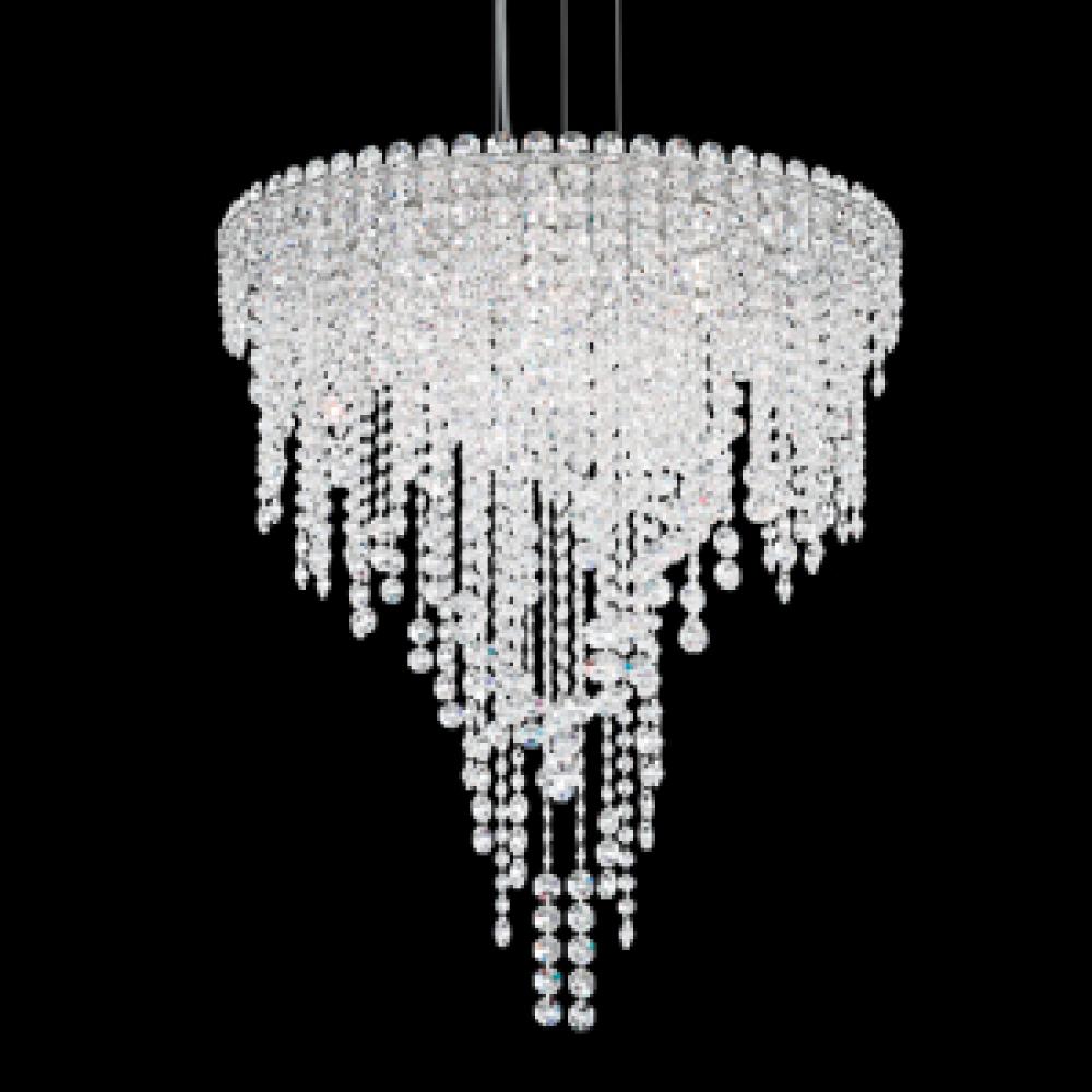 Chantant 6 Light 110V Pendant in Stainless Steel with Clear Heritage Crystal