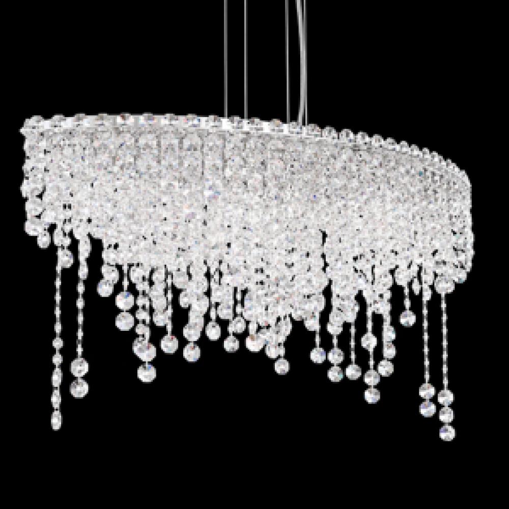 Chantant 6 Light 110V Pendant in Stainless Steel with Clear Heritage Crystal