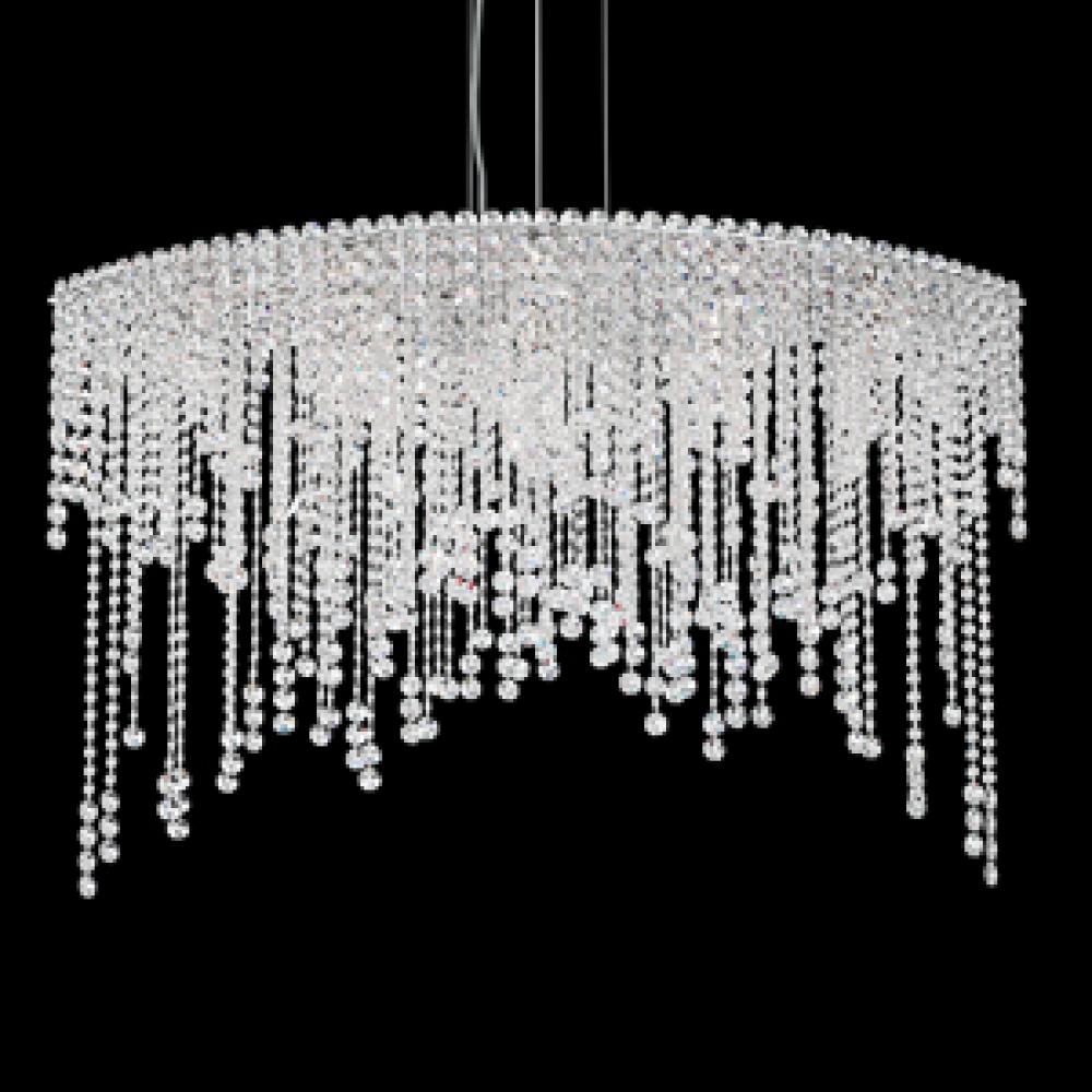 Chantant 8 Light 110V Pendant in Stainless Steel with Clear Heritage Crystal