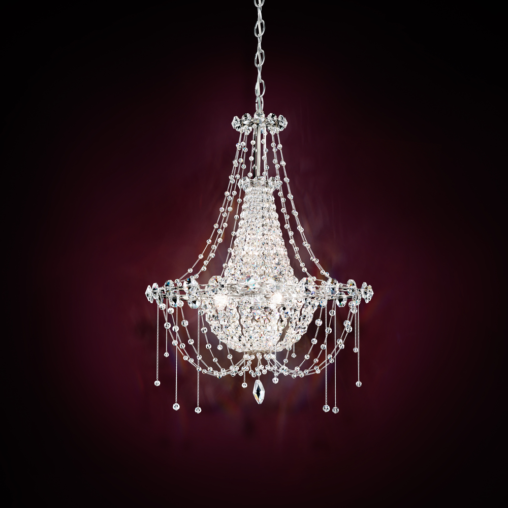 Chrysalita 6 Light 120V Chandelier in Polished Stainless Steel with Clear Radiance Crystal