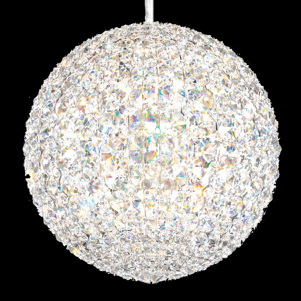 Da Vinci 16 Light 120V Pendant in Polished Stainless Steel with Clear Optic Crystal