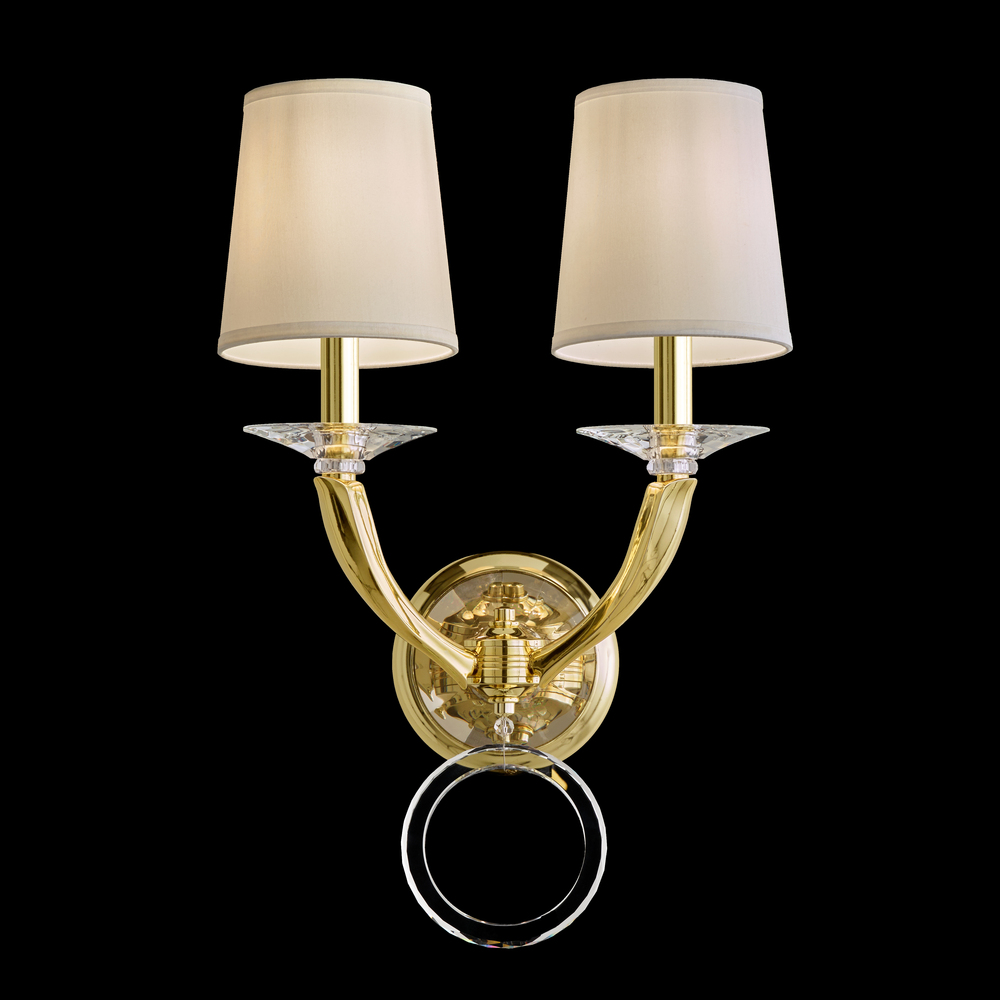Emilea 2 Light 120V Wall Sconce in White with Clear Optic Crystal