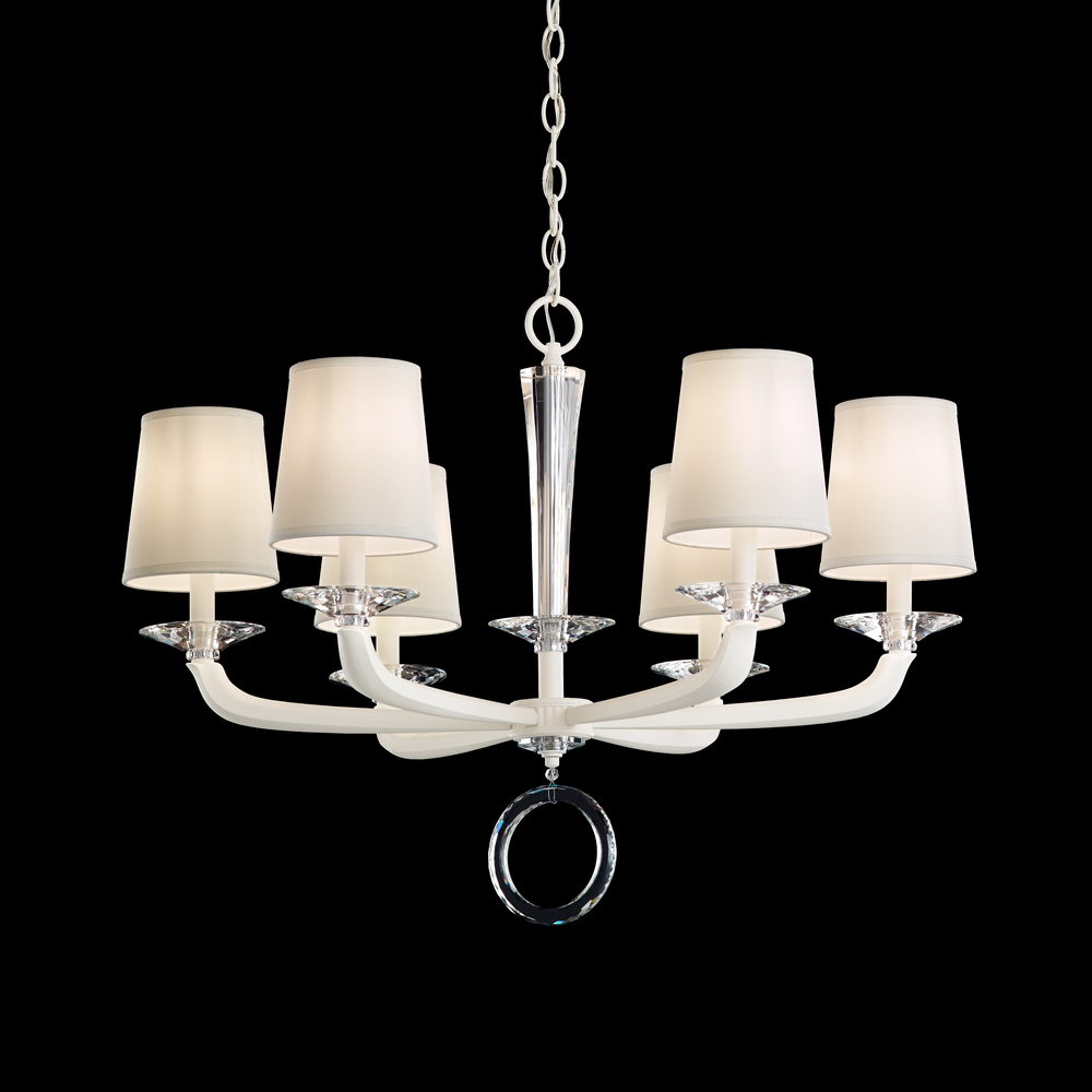 Emilea 6 Light 120V Chandelier in White with Clear Optic Crystal