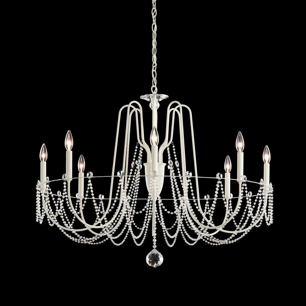 Esmery 8 Light 120V Chandelier in Antique Silver with Clear Optic Crystal