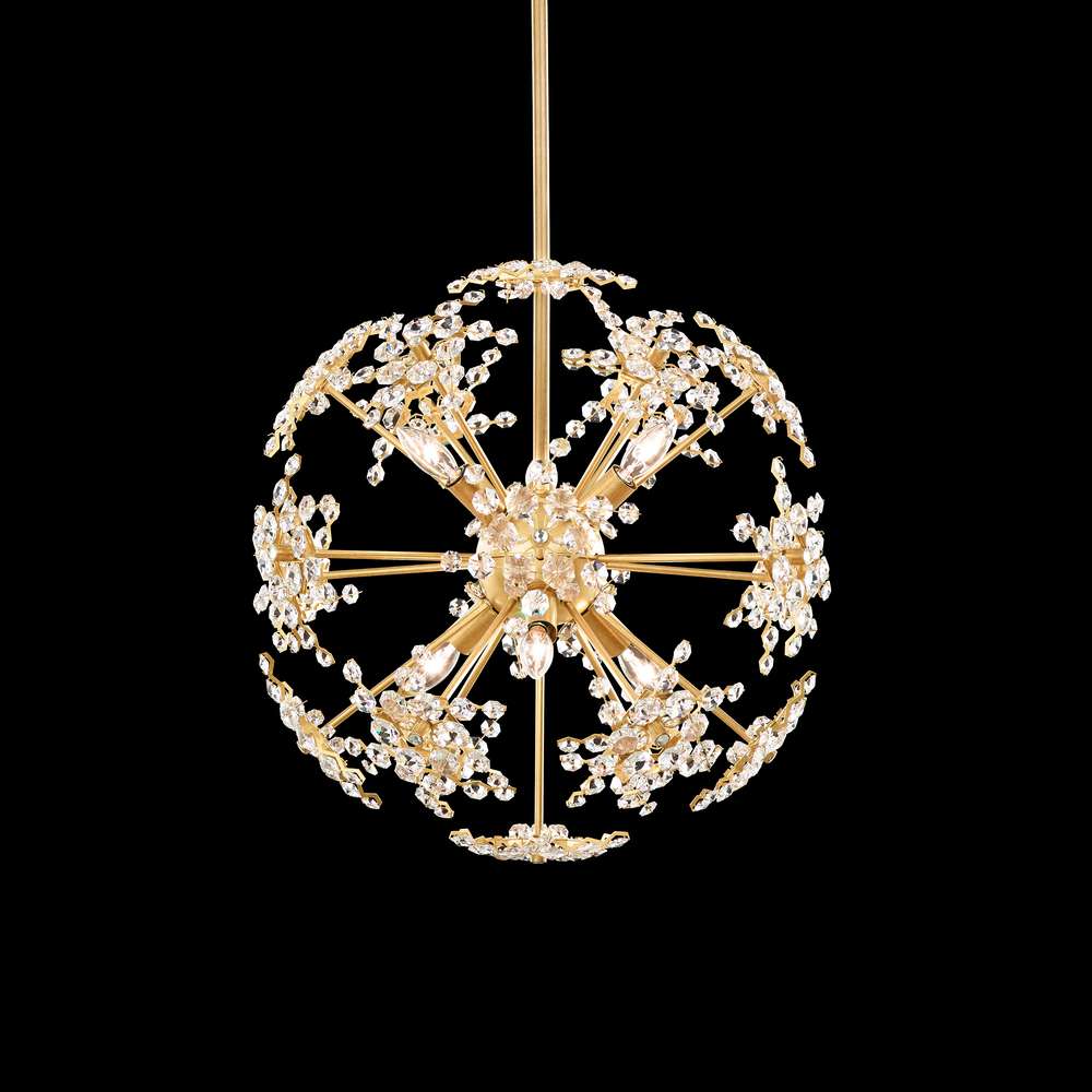 Esteracae 6 Light 120V Pendant in White Luster with Clear Radiance Crystal