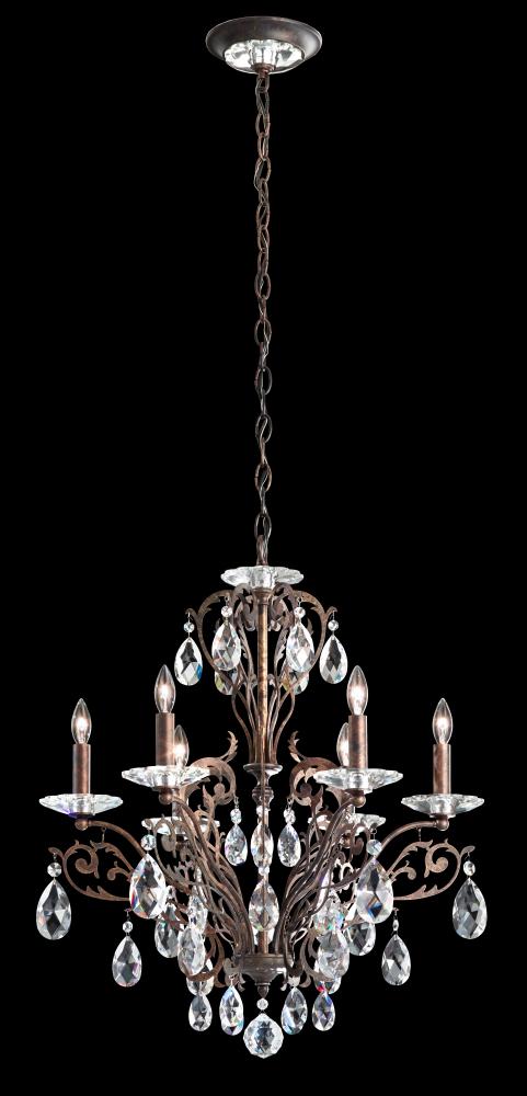 Filigrae 6 Light 120V Chandelier in Etruscan Gold with Clear Heritage Handcut Crystal