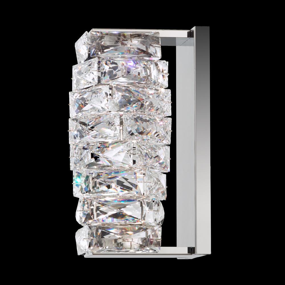Glissando 10in LED 120V Wall Sconce in Stainless Steel with Clear Crystals from Swarovski
