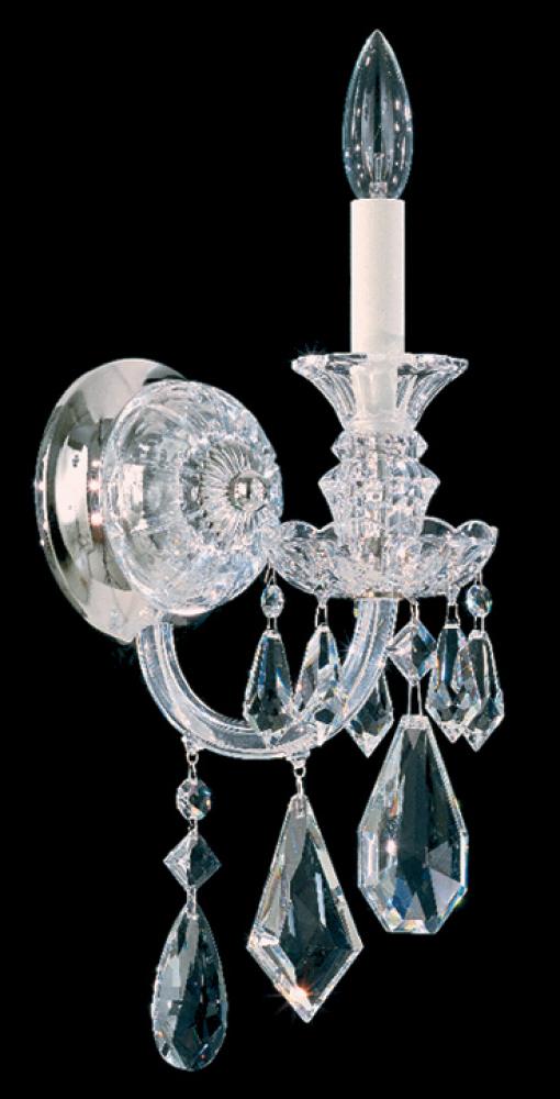 Hamilton 1 Light 120V Wall Sconce in Polished Silver with Clear Heritage Handcut Crystal