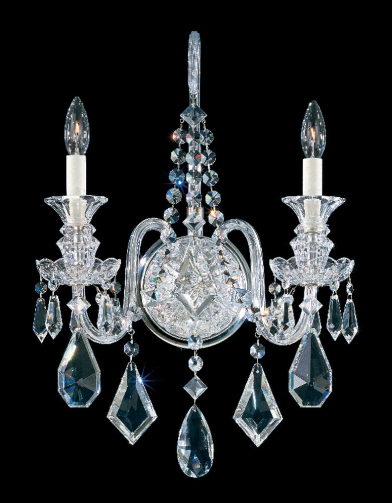 Hamilton 2 Light 120V Wall Sconce in Silver with Clear Heritage Handcut Crystal