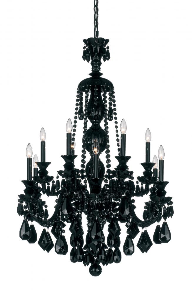 Hamilton 12 Light 120V Chandelier in Polished Silver with Clear Heritage Handcut Crystal