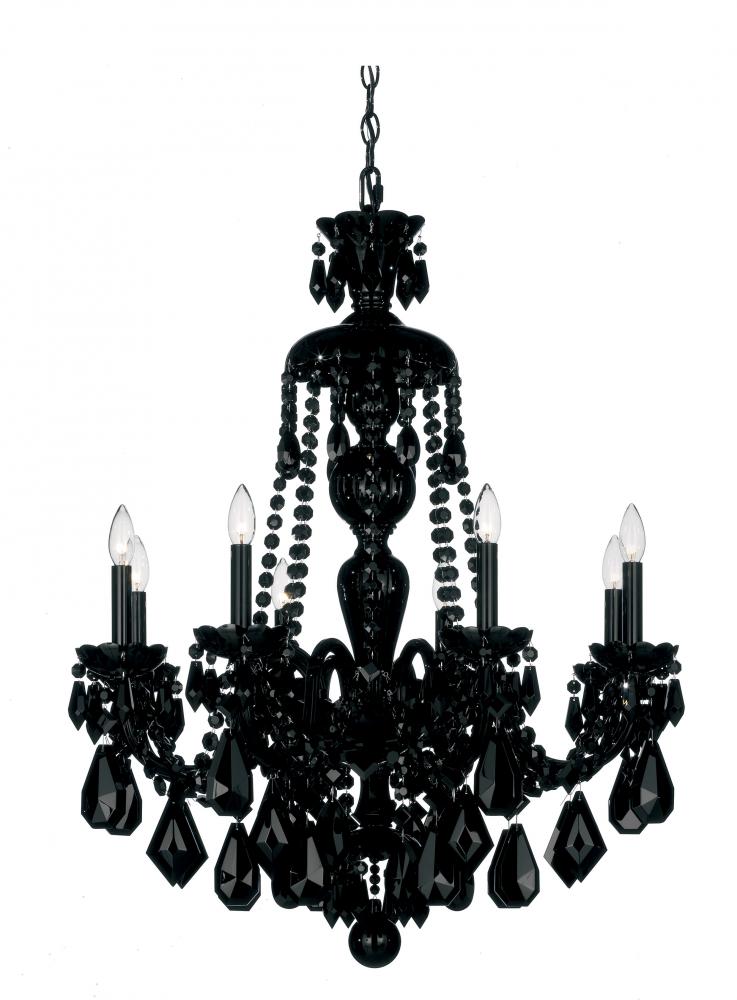 Hamilton 8 Light 120V Chandelier in Polished Silver with Clear Heritage Handcut Crystal