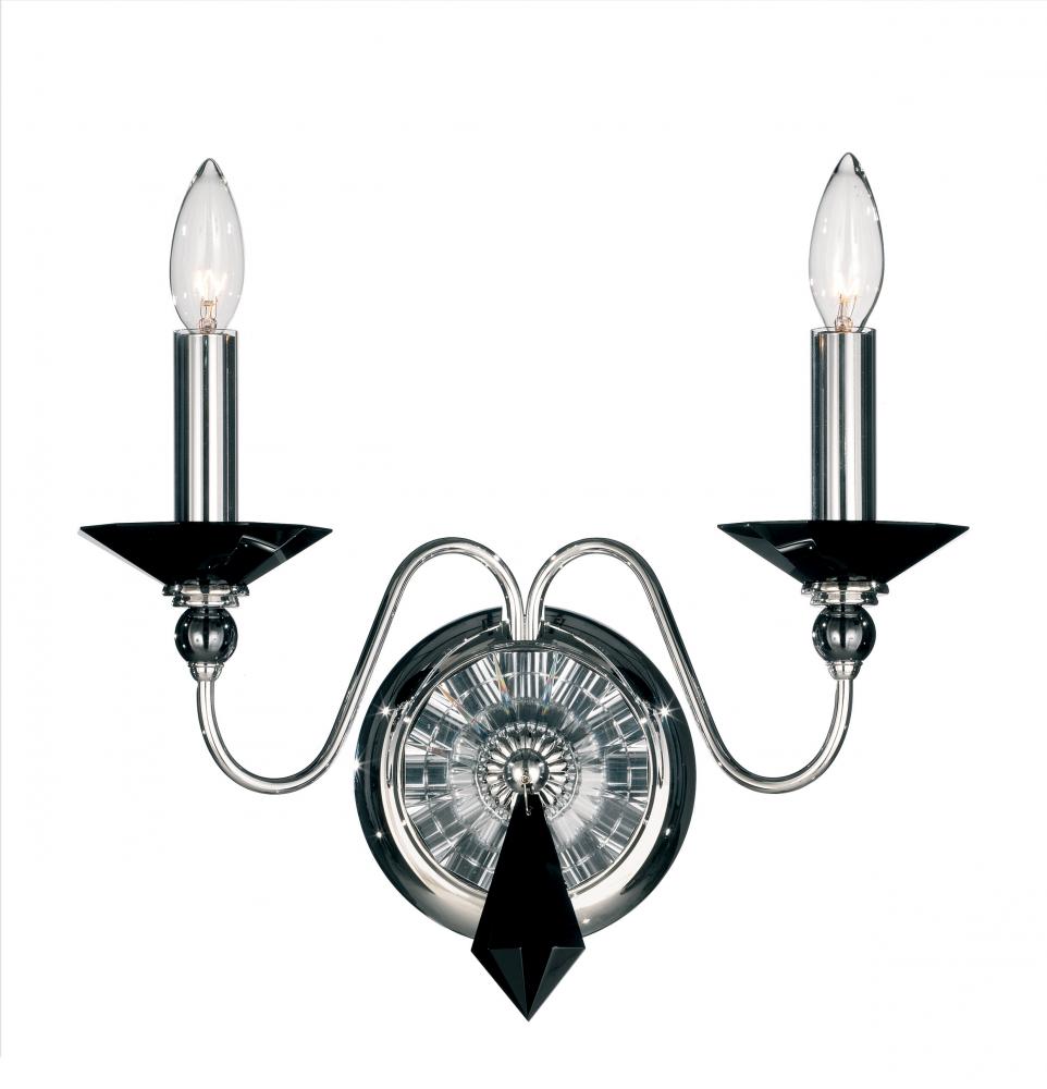 Jasmine 2 Light 120V Wall Sconce in Polished Silver with Clear Optic Crystal