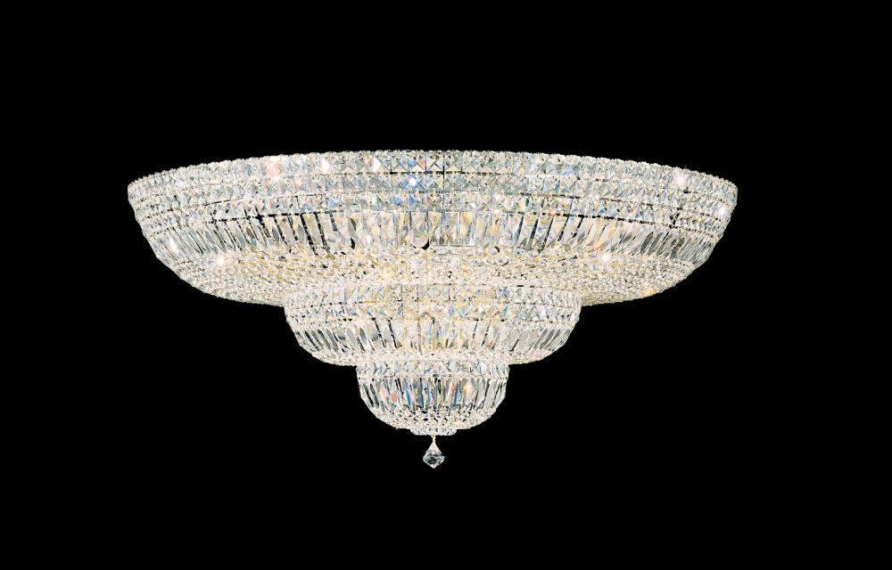 Petit Crystal Deluxe 27 Light 120V Flush Mount in Polished Silver with Clear Optic Crystal