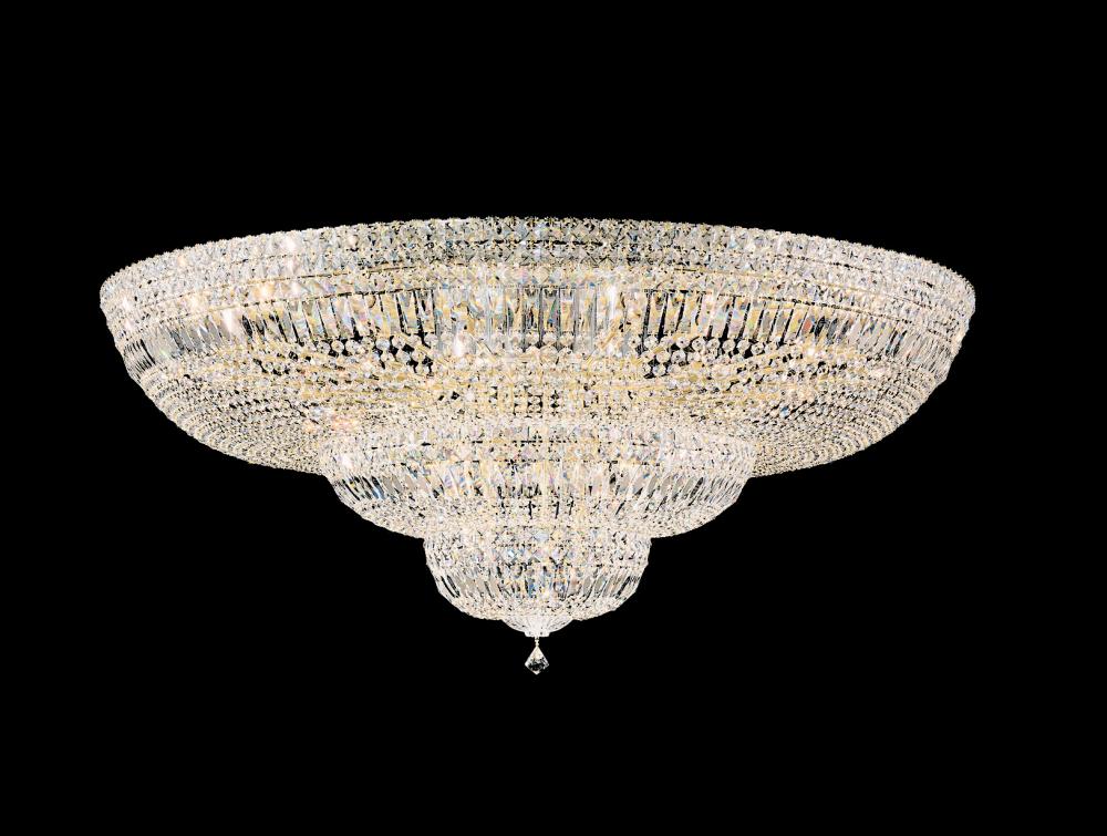 Petit Crystal Deluxe 36 Light 120V Flush Mount in Polished Silver with Clear Optic Crystal