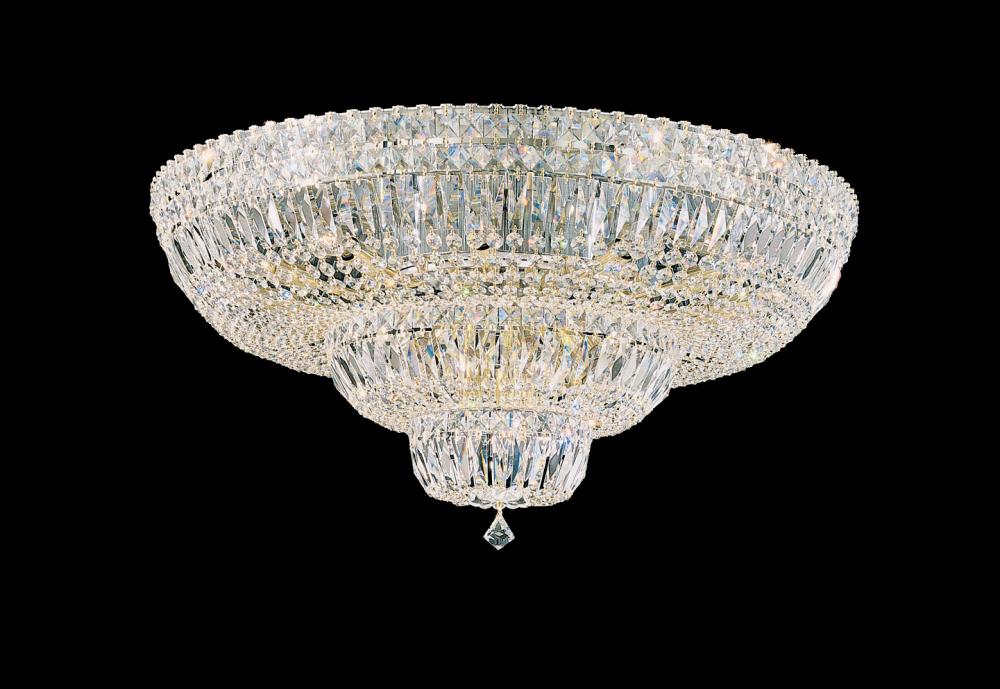 Petit Crystal Deluxe 21 Light 120V Flush Mount in Polished Silver with Clear Optic Crystal