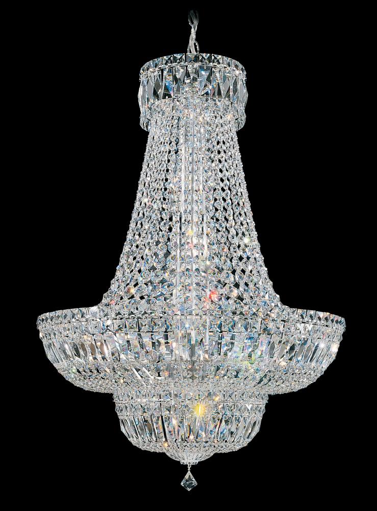 Petit Crystal Deluxe 23 Light 120V Chandelier in Polished Silver with Clear Optic Crystal