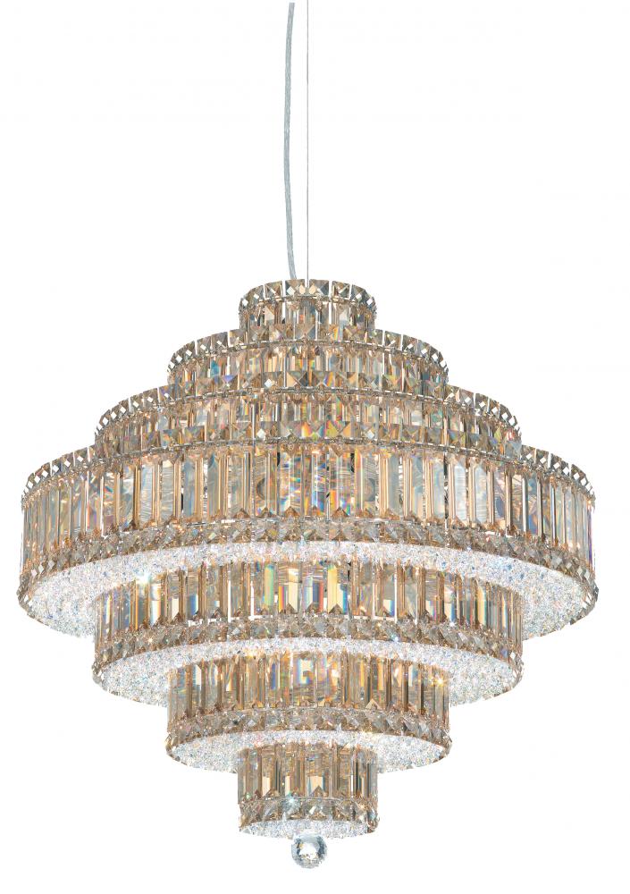 Plaza 25 Light 120V Pendant in Polished Stainless Steel with Clear Optic Crystal