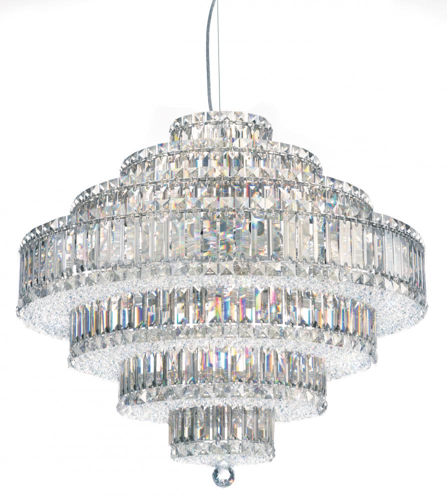 Plaza 31 Light 120V Pendant in Polished Stainless Steel with Clear Optic Crystal