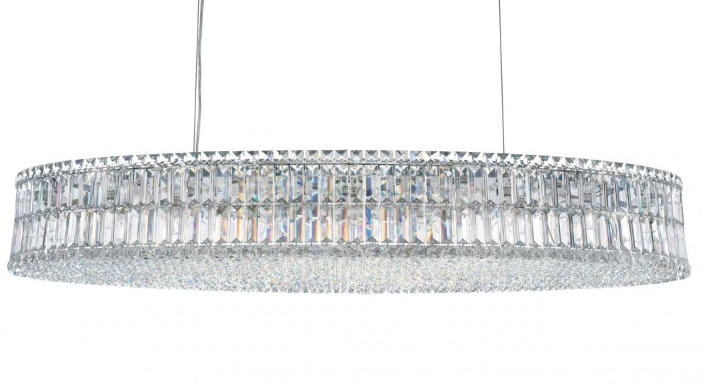 Plaza 9 Light 120V Pendant in Polished Stainless Steel with Clear Optic Crystal