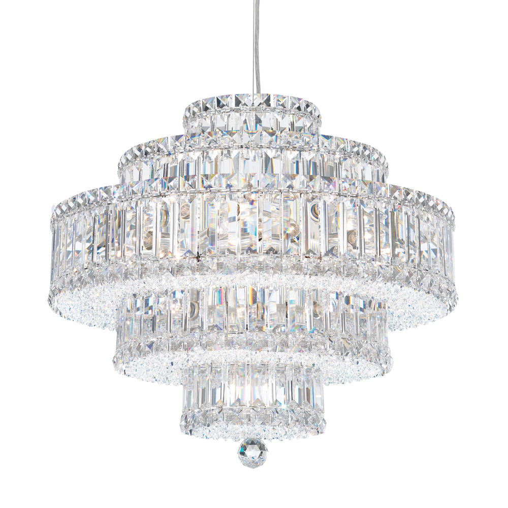 Plaza 22 Light 120V Pendant in Polished Stainless Steel with Clear Optic Crystal