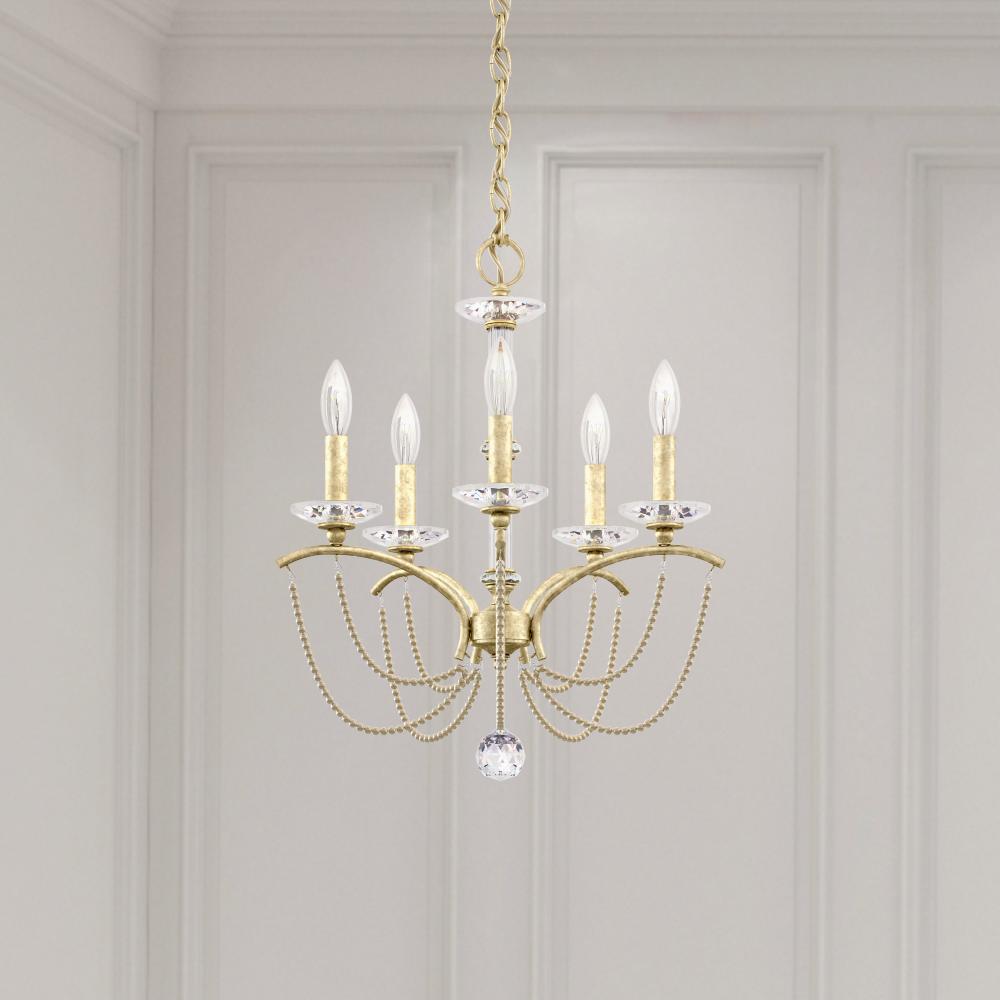 Priscilla 5 Light 120V Chandelier in White with Clear Optic Crystal