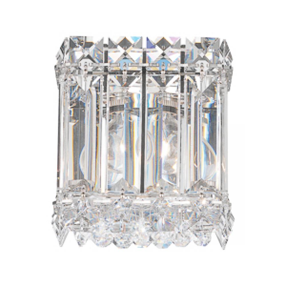Quantum 1 Light 110V Wall Sconce in Stainless Steel with Clear Heritage Crystals