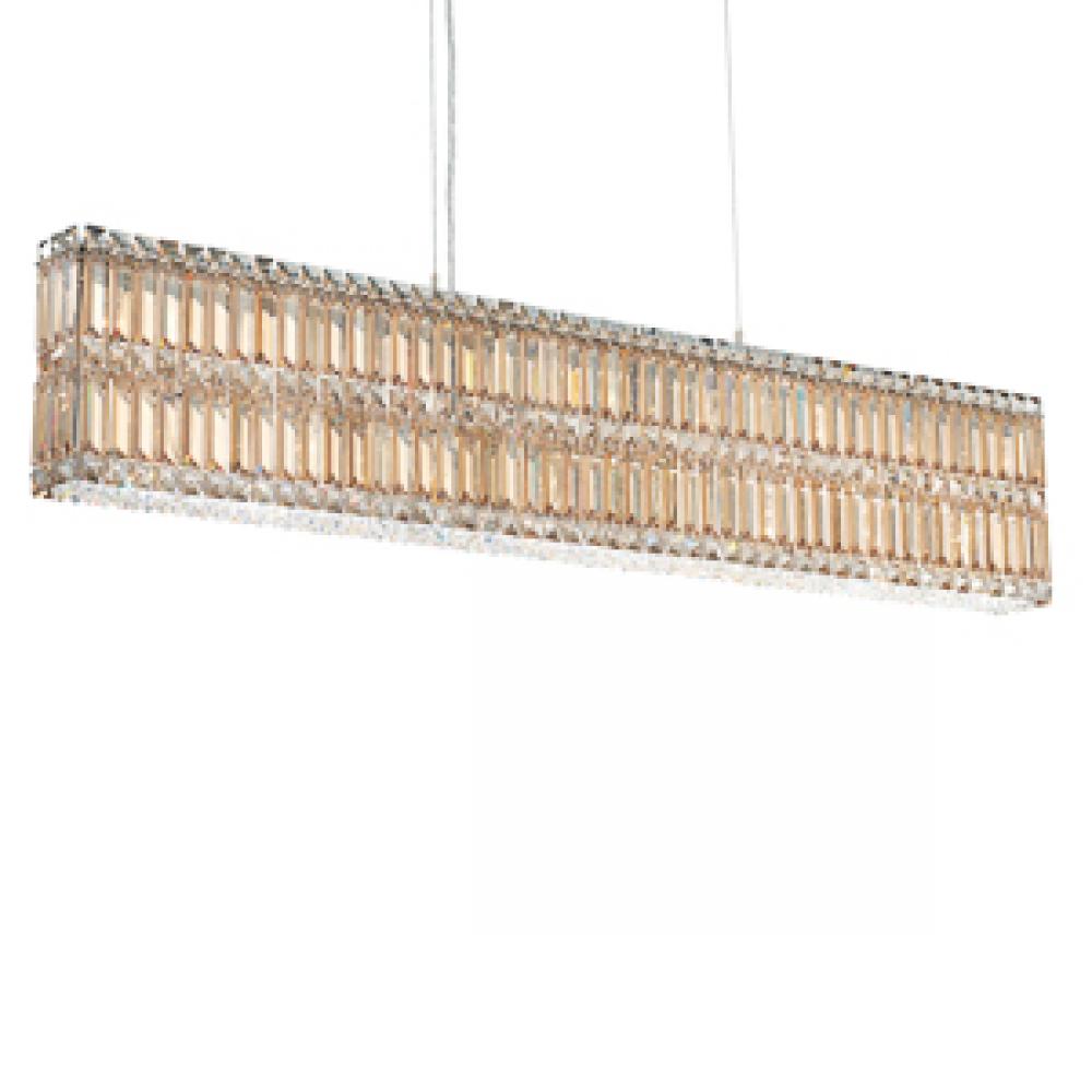 Quantum 17 Light 110V Pendant in Stainless Steel with Clear Heritage Crystals