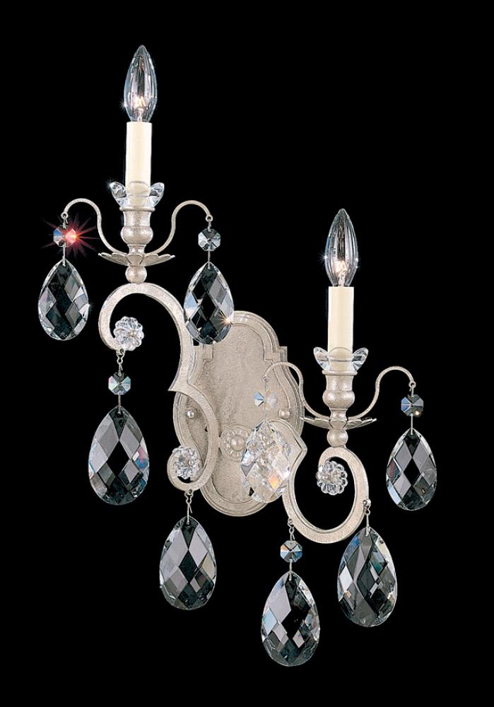 Renaissance 2 Light 120V Left Wall Sconce in Etruscan Gold with Clear Heritage Handcut Crystal
