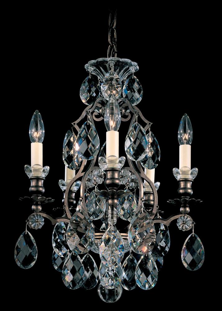 Renaissance 5 Light 120V Chandelier in Etruscan Gold with Clear Heritage Handcut Crystal