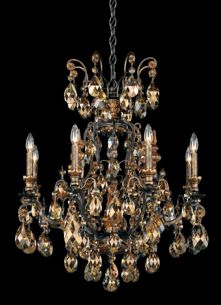 Renaissance 9 Light 120V Chandelier in Etruscan Gold with Clear Heritage Handcut Crystal