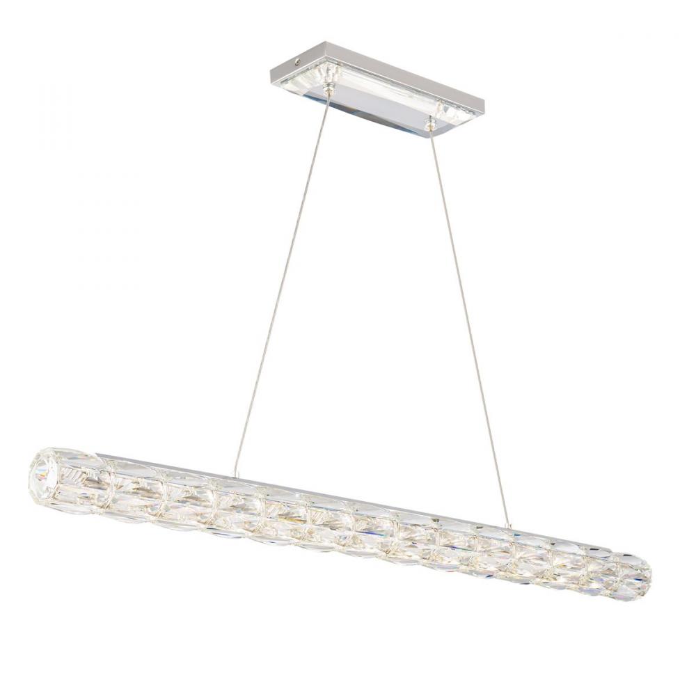 Verve LED 43in 120/277V Linear Pendant in Polished Stainless Steel with Clear Radiance Crystal