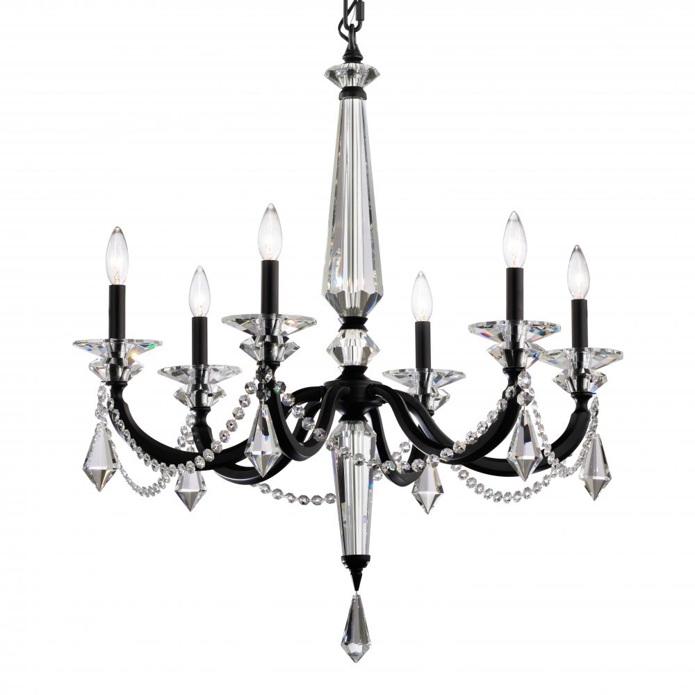 Verona 6 Light 120V Chandelier in Antique Silver with Clear Radiance Crystal