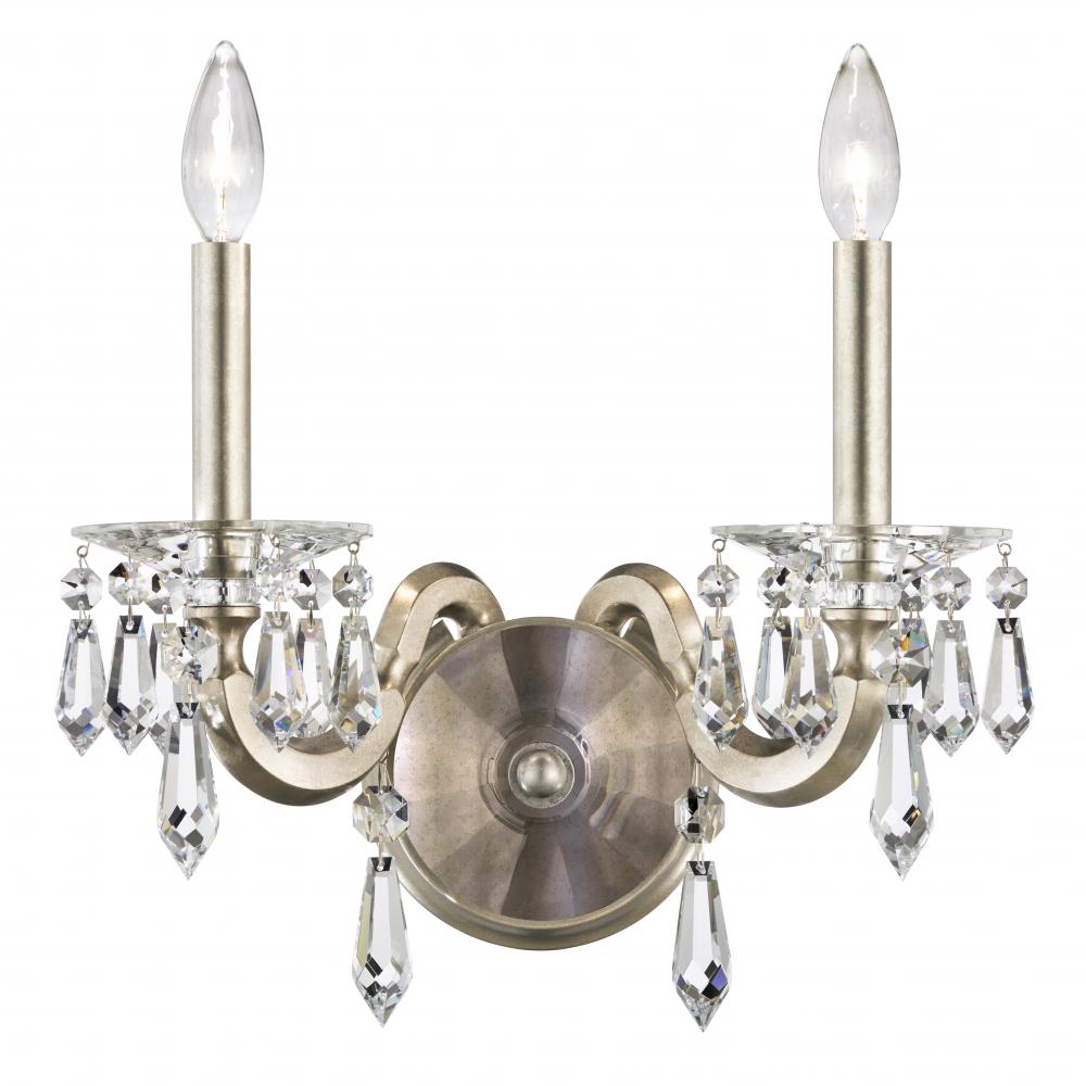 Napoli 2 Light 120V Wall Sconce in Heirloom Gold with Clear Radiance Crystal