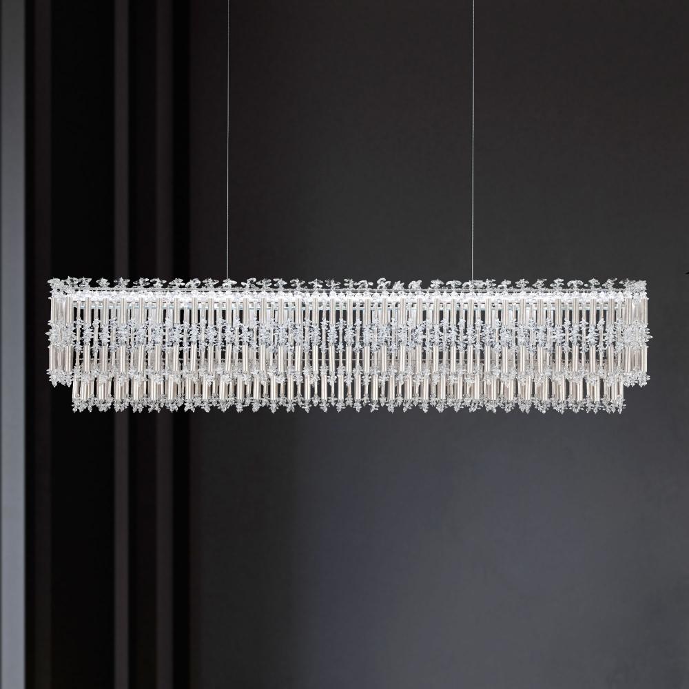 Tahitian 48in LED 3000K/3500K/4000K 120V-277V Linear Pendant in Heirloom Gold with Clear Optic Cry