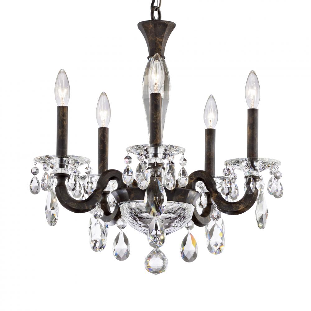 San Marco 5 Light 120V Chandelier in Black with Clear Radiance Crystal