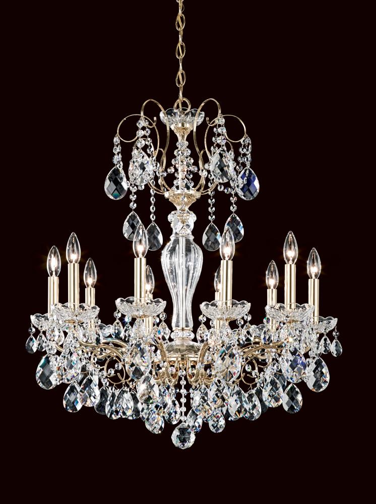 Sonatina 10 Light 120V Chandelier in Polished Silver with Clear Heritage Handcut Crystal