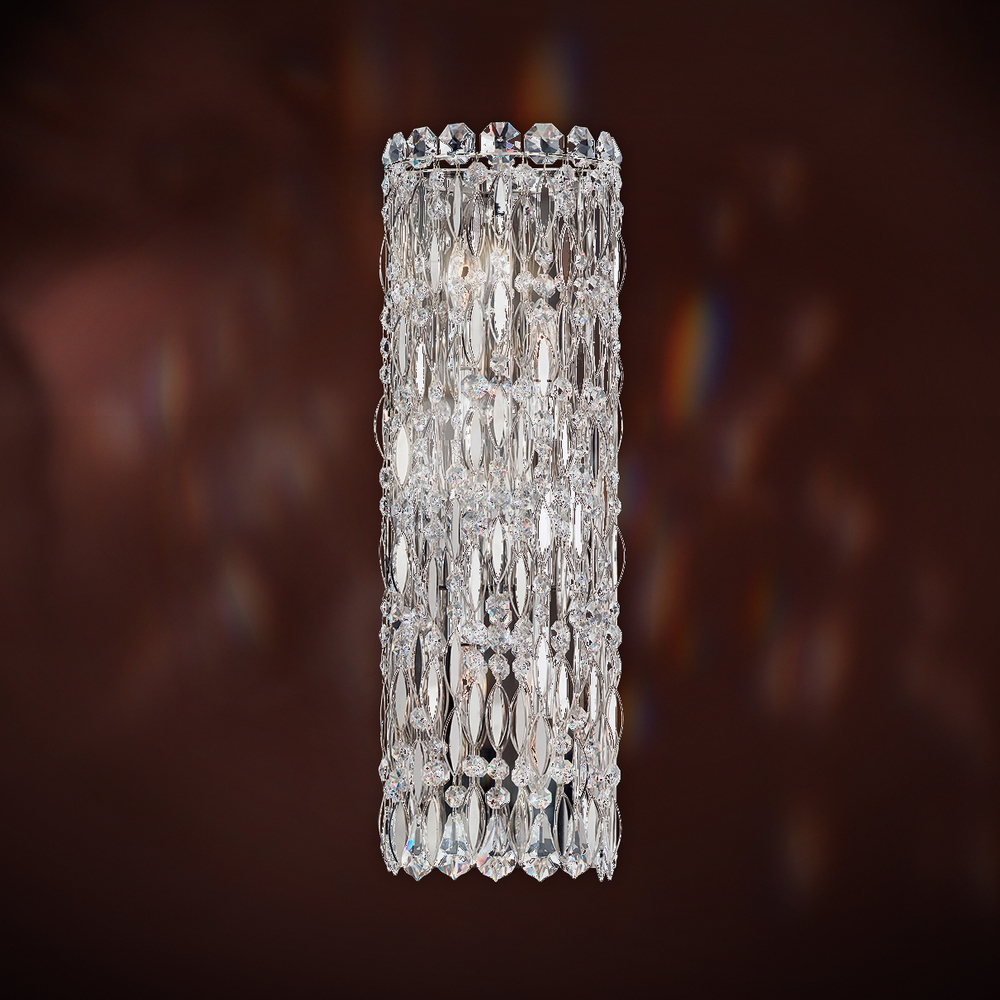 Sarella 4 Light 120V Wall Sconce in Polished Stainless Steel with Clear Heritage Handcut Crystal