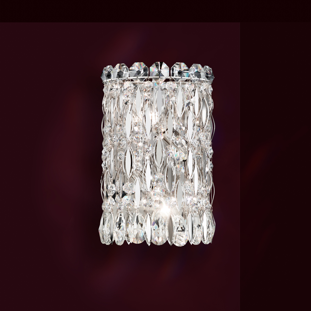 Sarella 2 Light 120V Wall Sconce in Polished Stainless Steel with Clear Heritage Handcut Crystal