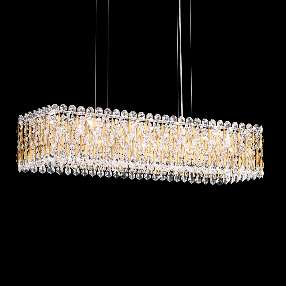 Sarella 13 Light 120V Linear Pendant in Heirloom Gold with Clear Heritage Handcut Crystal
