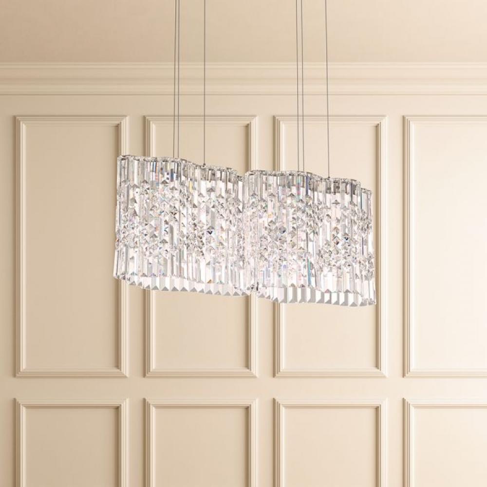 Selene LED 3000K 30" 110V Pendant in Stainless Steel with Clear Heritage Crystal
