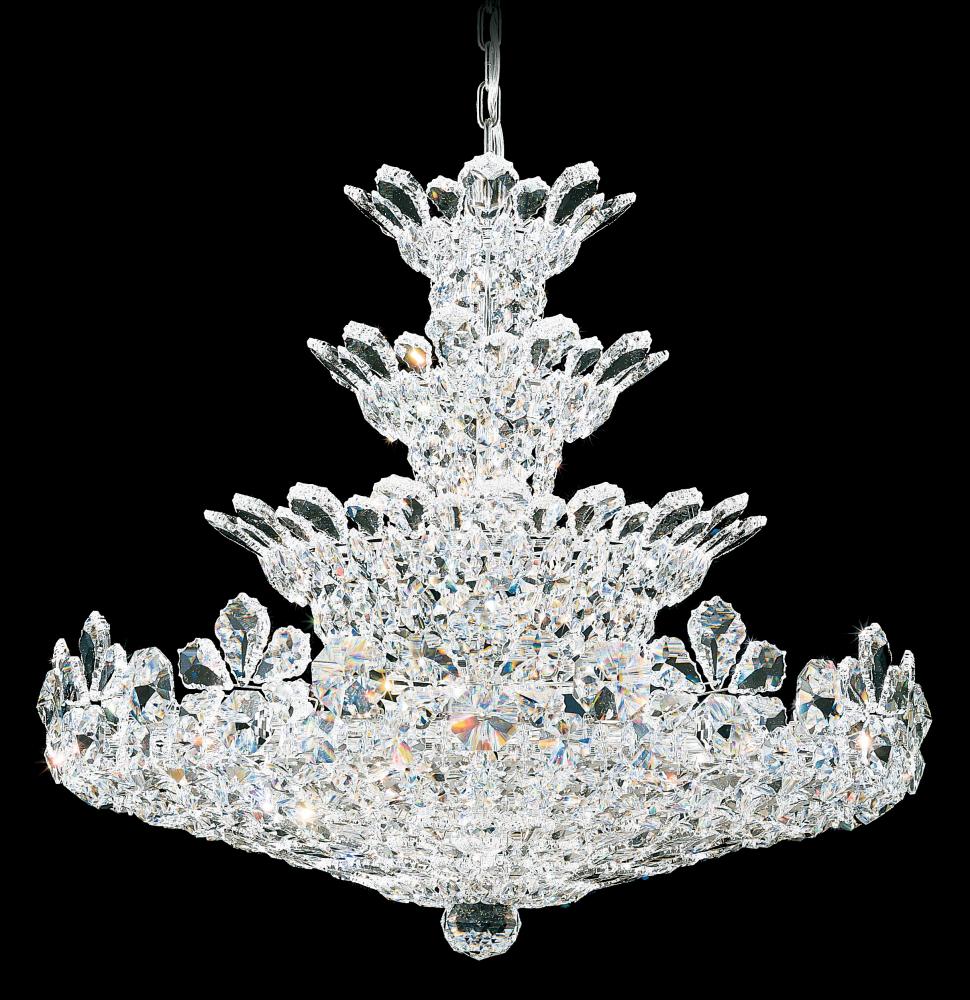 Trilliane 30 Light 120V Chandelier in Polished Stainless Steel with Clear Heritage Handcut Crystal