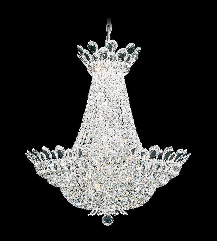 Trilliane 40 Light 120V Chandelier in Polished Stainless Steel with Clear Heritage Handcut Crystal